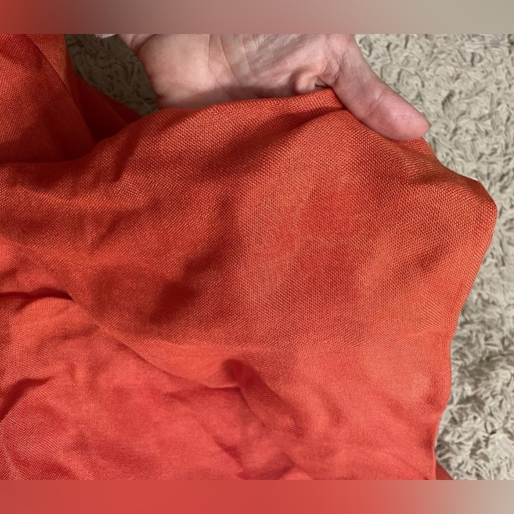 Pashmina Red Orange Rectangle Rectangular Shawl S… - image 3